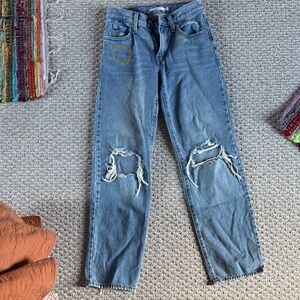 Levi's Blue Distressed Flare Jeans